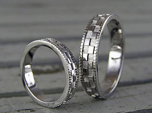 市松模様の結婚指輪