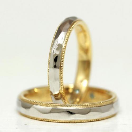 福岡からお越しでオーダーでプラチナとゴールドのコンビで作った結婚指輪