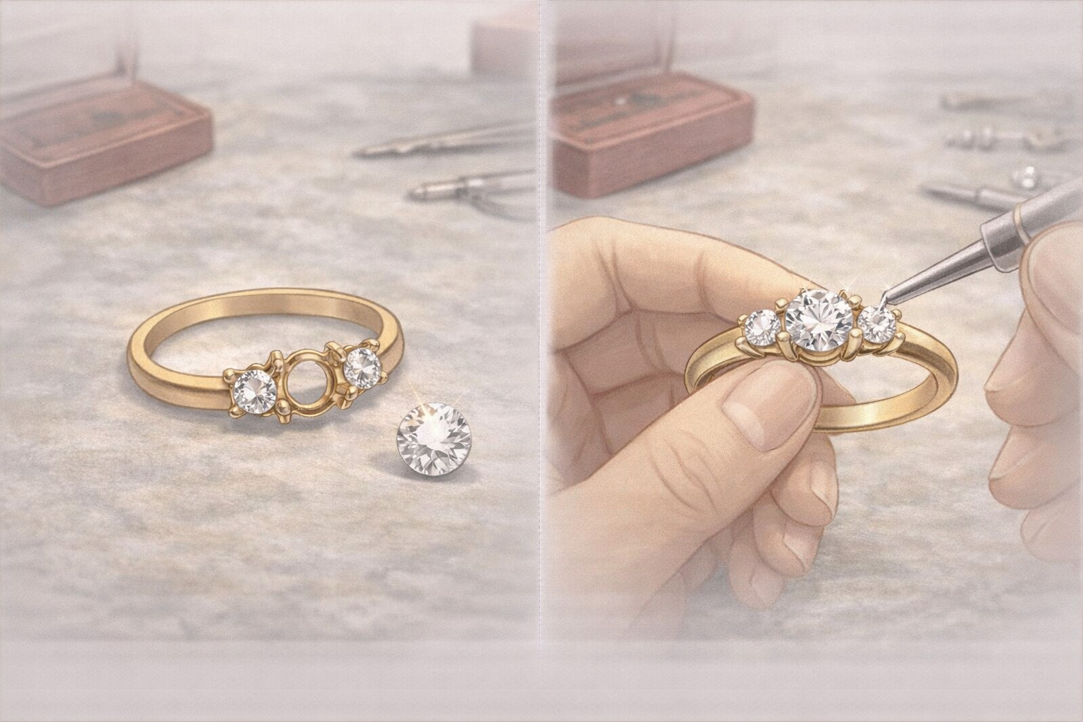 宝石が取れた修理